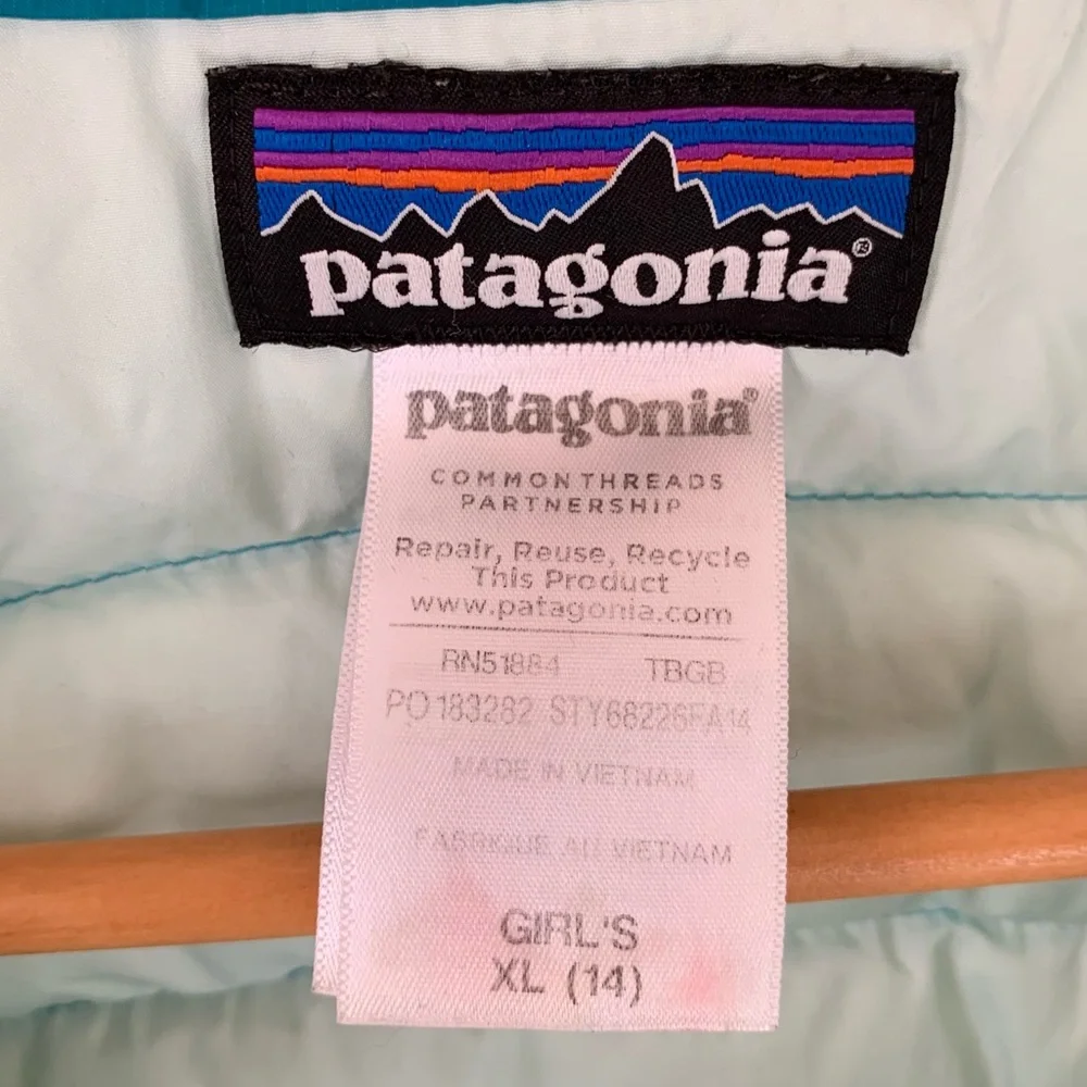 Patagonia Down Sweater Puffer Vest Girl’s XL 14